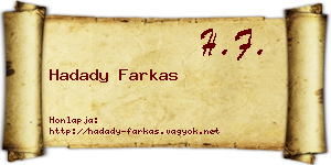 Hadady Farkas névjegykártya